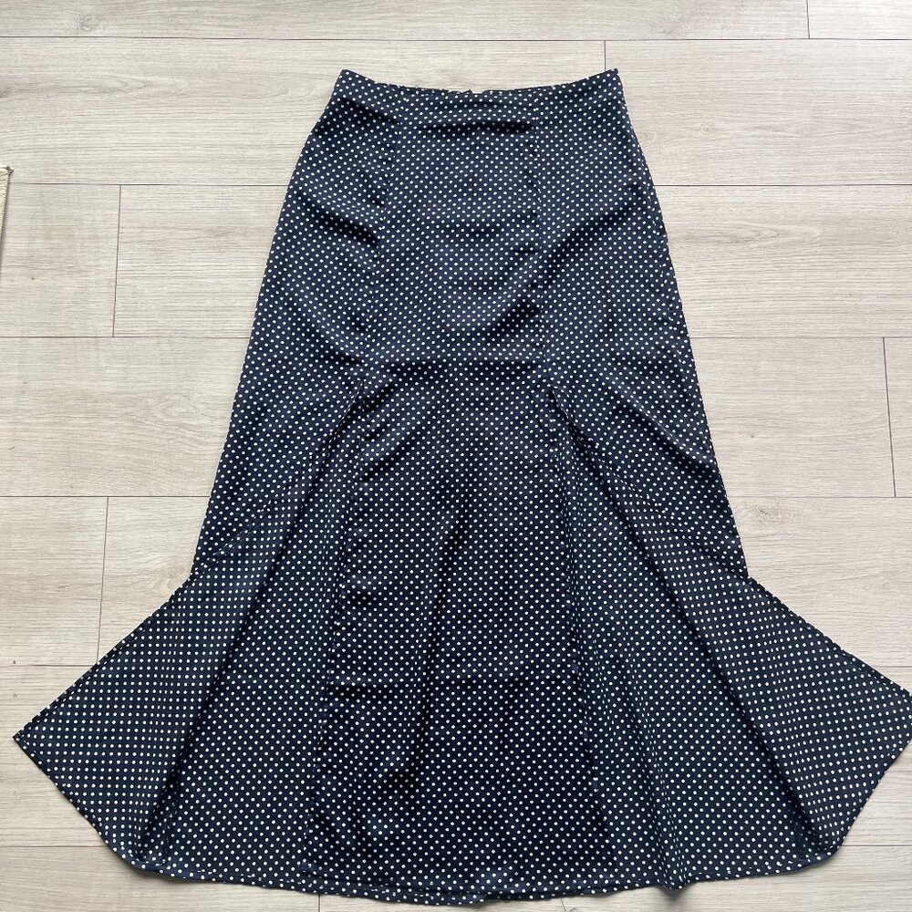 The Fifth Label Navy Polka Dot Midi Skirt